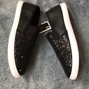 NEW Black Glitter Slip On Sneakers🎀